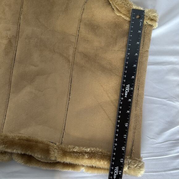 Faux Shearling Jaclyn Smith Vest XXL Suede Look Zip Front Fuzzy Soft Lined - Picture 9 of 13